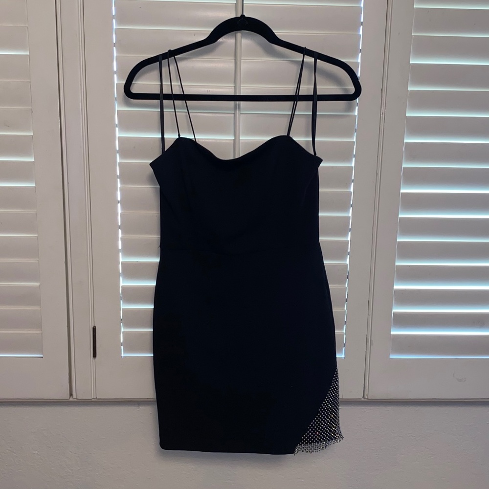 Rhinestone Slit Dress